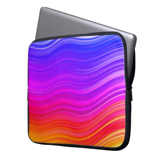 Eleganter Multicolor Abstrakt Waves Laptop-Sieb Laptopschutzhülle (Vorderseite Links)