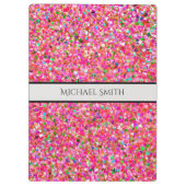 Eleganter Multicolor Mosaic Modern Grit Glitzer #4 Klemmbrett (Rückseite)