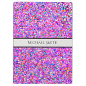 Eleganter Multicolor Mosaic Modern Grit Glitzer #8 Klemmbrett (Rückseite)