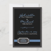 Eleganter Multifunktionseffekt in Blau Save the Da Date (Rückseite)