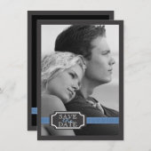 Eleganter Multifunktionseffekt in Blau Save the Da Save The Date (Vorne/Hinten)