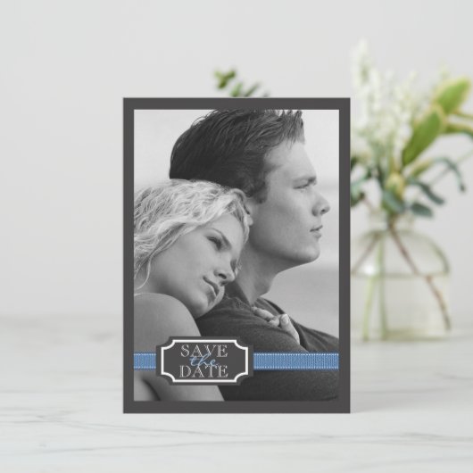 Eleganter Multifunktionseffekt in Blau Save the Da Save The Date (Stehend Vorderseite)
