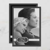 Eleganter Multifunktionseffekt Schwarz/Weiß Save t Save The Date (Vorne/Hinten)