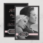 Eleganter Multifunktionseffekt Soft Pink Save the Date (Vorne/Hinten)
