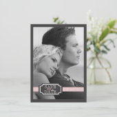 Eleganter Multifunktionseffekt Soft Pink Save the Date (Stehend Vorderseite)