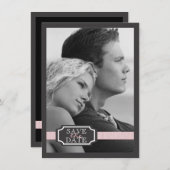 Eleganter Multifunktionseffekt Soft Pink Save the Save The Date (Vorne/Hinten)