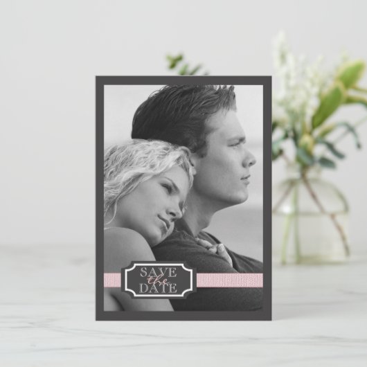 Eleganter Multifunktionseffekt Soft Pink Save the  Save The Date (Stehend Vorderseite)