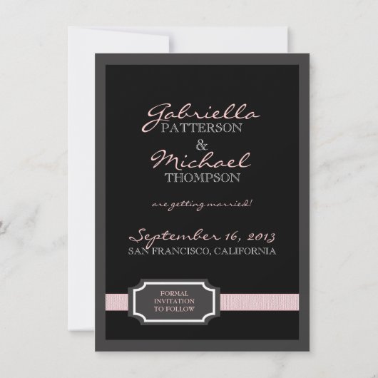 Eleganter Multifunktionseffekt Soft Pink Save the  Save The Date (Rückseite)