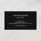 Eleganter Musiker Visitenkarte (Rückseite)