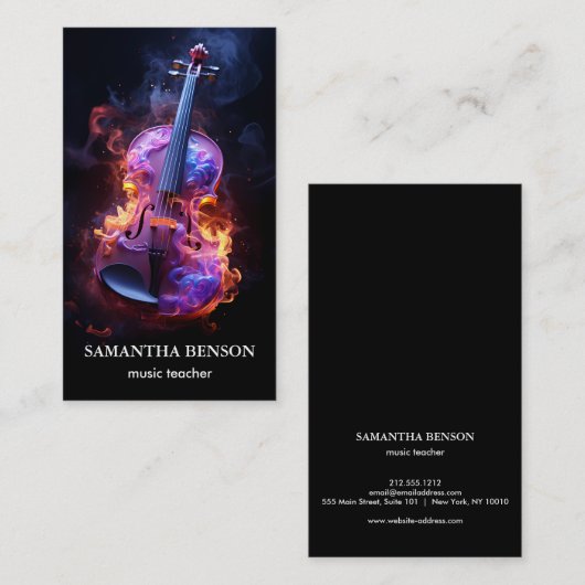 Eleganter Musiker Visitenkarte (Vorne/Hinten)