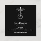 Eleganter Musiklehrer Piano Schlüssel Musikalisch Quadratische Visitenkarte (Rückseite)