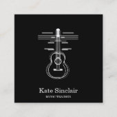 Eleganter Musiklehrer Piano Schlüssel Musikalisch Quadratische Visitenkarte (Vorderseite)