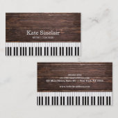 Eleganter Musiklehrer Piano Schlüssel Musikalisch Visitenkarte (Vorne/Hinten)