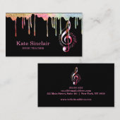 Eleganter Musiklehrer Piano Schlüssel Musikalisch Visitenkarte (Vorne/Hinten)