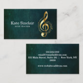 Eleganter Musiklehrer Piano Schlüssel Musikalisch Visitenkarte (Vorne/Hinten)