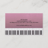 Eleganter Musiklehrer Piano Schlüssel Musikalisch Visitenkarte (Rückseite)