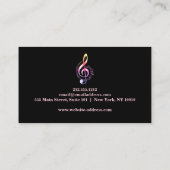 Eleganter Musiklehrer Piano Schlüssel Musikalisch Visitenkarte (Rückseite)