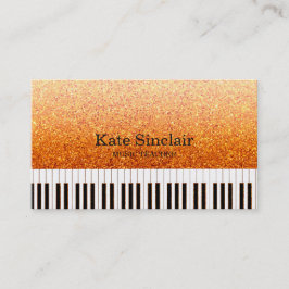 Eleganter Musiklehrer Piano Schlüssel Musikalisch Visitenkarte