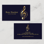 Eleganter Musiklehrer Piano Schlüssel Musikalisch Visitenkarte (Vorne/Hinten)