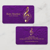 Eleganter Musiklehrer Piano Schlüssel Musikalische Visitenkarte (Vorne/Hinten)