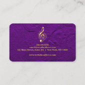 Eleganter Musiklehrer Piano Schlüssel Musikalische Visitenkarte (Rückseite)