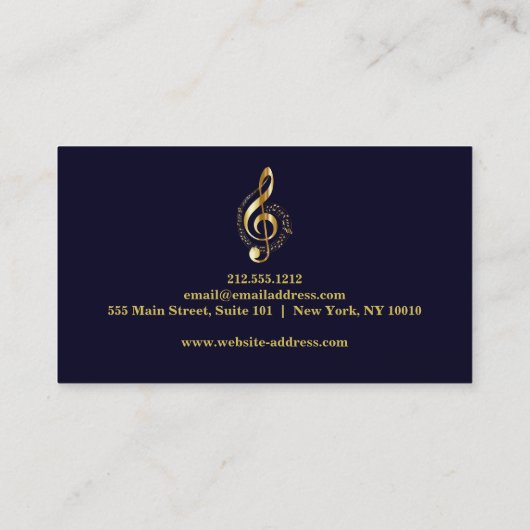 Eleganter Musiklehrer Piano Spielzeug Tropfen Visitenkarte (Rückseite)