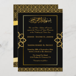 Eleganter Muslim walima Wedding Nikah mit QR-Code Einladung