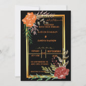 Eleganter muslimischer Hochzeitsinvit in Schwarz u Einladung (Vorderseite)