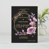 Eleganter muslimischer Hochzeitsinvit in Schwarz u Einladung (Stehend Vorderseite)