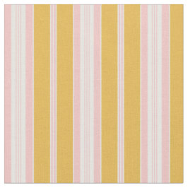 Eleganter Mustard Yellow Pink French Ticking Strip Stoff