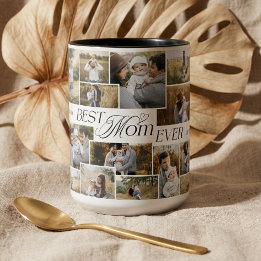 Eleganter Muttertag Beste Mama überhaupt Foto-Coll Zweifarbige Tasse