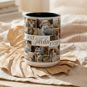Eleganter Muttertag Beste Mama überhaupt Foto-Coll Zweifarbige Tasse