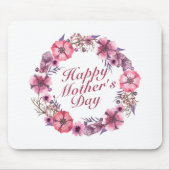 Eleganter Muttertag Blumenreath Mousepad (Vorne)