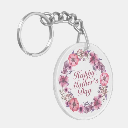 Eleganter Müttertag Blumenreath Schlüsselanhänger (Vorderseite links)