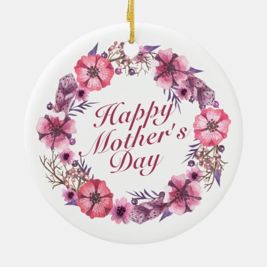 Eleganter Muttertag Blumenregen Keramikornament (Hinten)