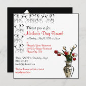 Eleganter Muttertag Brunch Custom Einladungen (Vorne/Hinten)