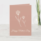 Eleganter Muttertag Dusty Rose Einfache Blumen Karte (Vorderseite)