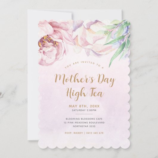 Eleganter Muttertag Einladung (Vorderseite)