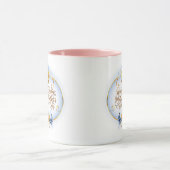 Eleganter Muttertag I Rosa Rose & Blauer Schmetter Tasse (Zentrum)