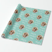 Eleganter Muttertag mit individuellem Foto in Mint Geschenkpapier (Ungerollt)
