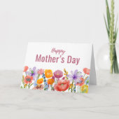 Eleganter Muttertag Oma - Florale Wildblumen Karte (Vorderseite)