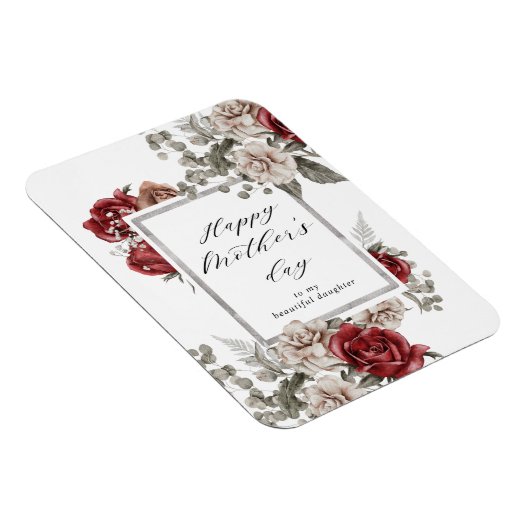 Eleganter Muttertag rustikaler Rote Rosen Magnet (Rechte Seite)
