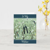 Eleganter Muttertag Vintager Vögel Karte (Gelbe Blume)