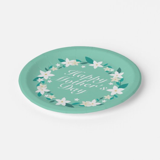 Eleganter Muttertagskreath | Papierplatte Pappteller (Schrägansicht)