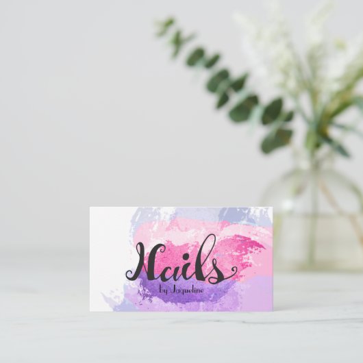 Eleganter Nagel-Techniker Visitenkarte (Stehend Vorderseite)