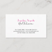 Eleganter Nagel-Techniker Visitenkarte (Rückseite)