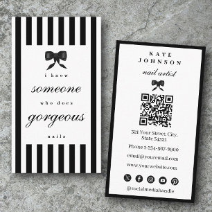 Eleganter Nageldesigner-Beauty-Salon-Manicure-QR-C Visitenkarte