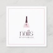 Eleganter Nageltechniker Quadratische Visitenkarte (Vorderseite)