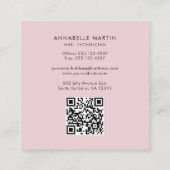 Eleganter Nageltechniker Quadratische Visitenkarte (Rückseite)