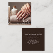 Eleganter Nageltechniker Salon Modern Quadratische Visitenkarte (Vorne/Hinten)